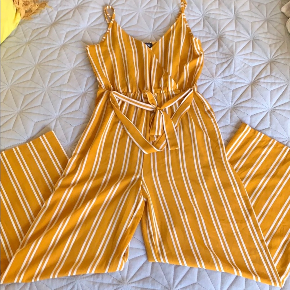 Mustard wide leg jumpsuit